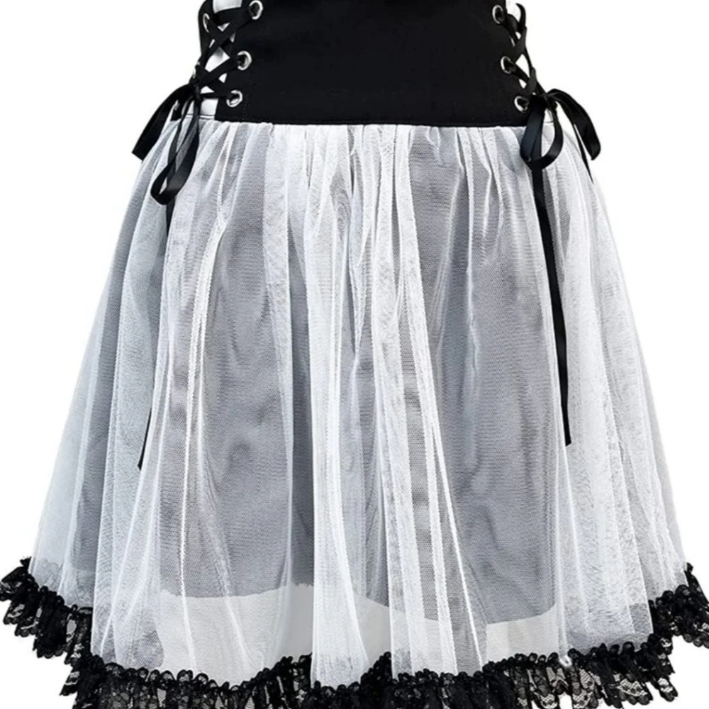 Goth Corset Mini Skirt Lace
